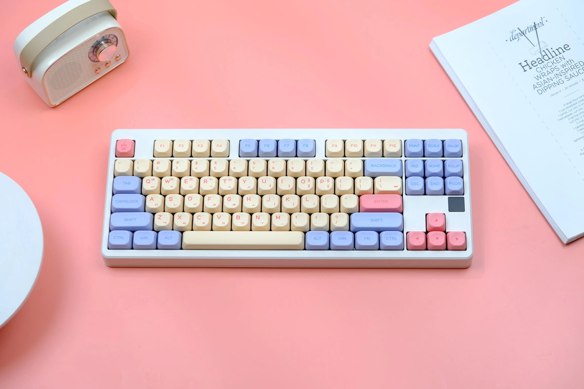 141 keys Marshmallow KOA Keycap PBT DYE Sublimation MOA Keycaps ISO 7U Japanese Korean Russian Key Caps For Mechanical Keyboard