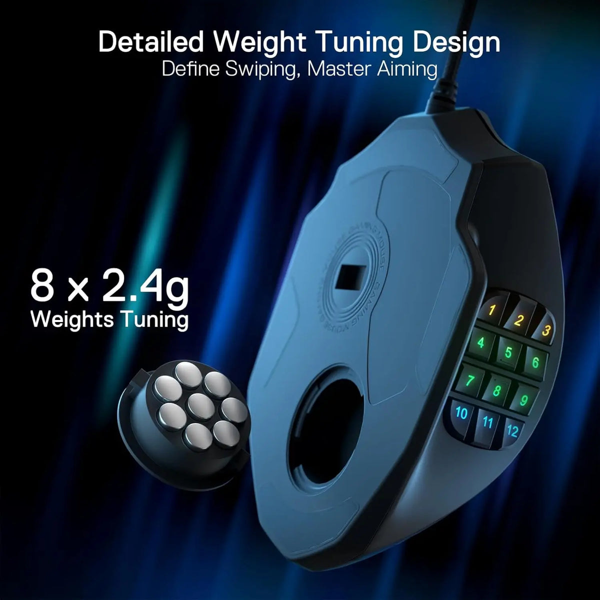 Redragon M908 RGB Wired Gaming Mouse, 18 Programmable Buttons, 12400 DPI USB Gaming Mouse with Customizable RGB Backlight for PC & MMO Gaming