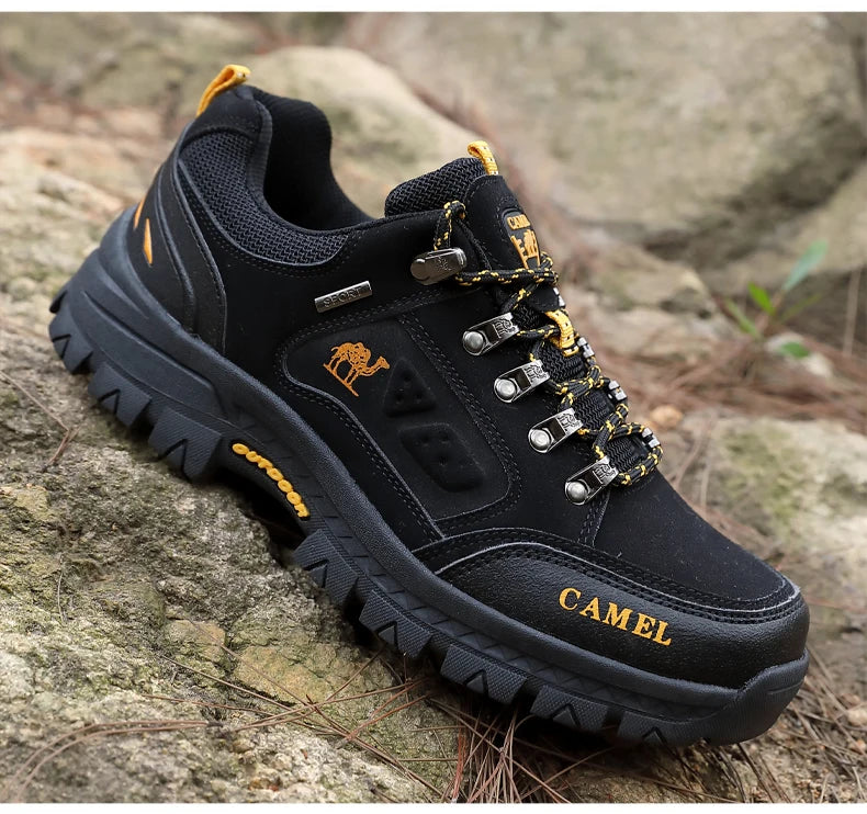 Classic Black Men's Hiking Shoes Outdoor Low Climbing Walking Shoes For Men Trekking Sneakers Non-Slip Mountaineering Shoes Man