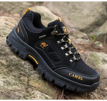 Classic Black Men's Hiking Shoes Outdoor Low Climbing Walking Shoes For Men Trekking Sneakers Non-Slip Mountaineering Shoes Man