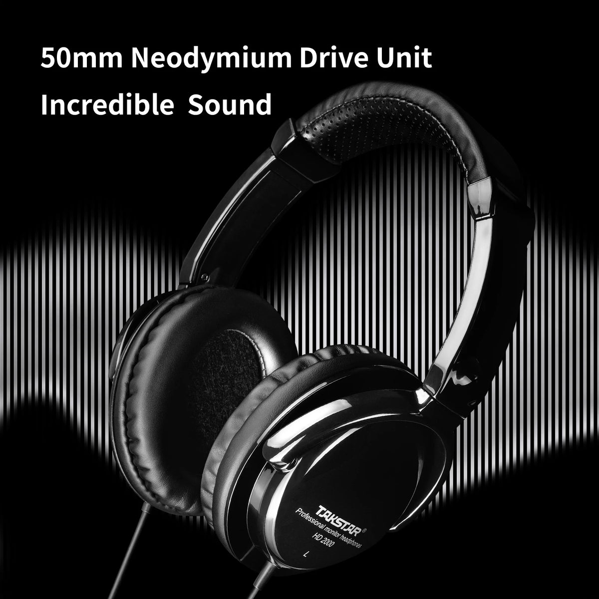 Takstar HD2000 Wired Over Ear Headphones Studio Monitor DJ Headset with 50mm Driver, HiFi Stereo Sound for Recording, Mixing, Guitar, Piano & PC