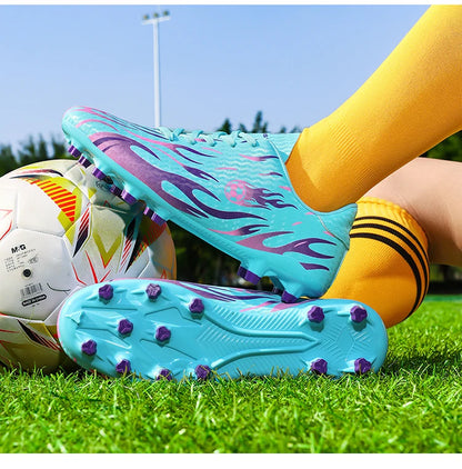 Kids Professional Football Boots Men Soccer Shoes Low-top Ankle Support Sports Youth Match Training Football Non-slip Durable