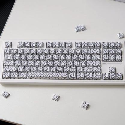 KYOMOT 135 Keys PBT Side Print Keycap Double Shot Cherry Profile Shine Through Keycaps for MX Switch Games Mechanical Keyboard