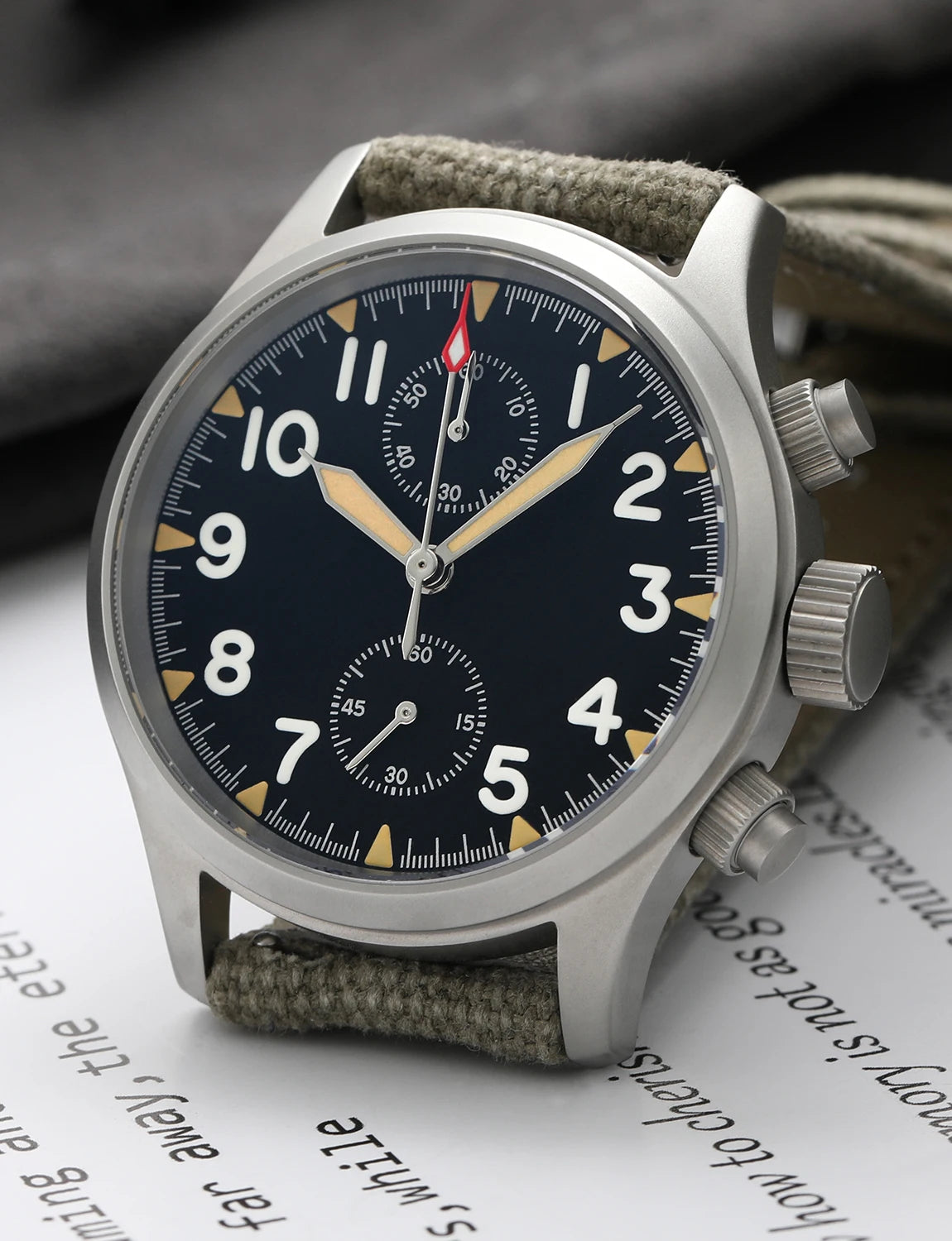 Militado ML1868 Watch - VK61 Quartz Movement 100m Waterproof Watches Men Stainless Steel Chronograph Sapphire Crystal Wristwatch
