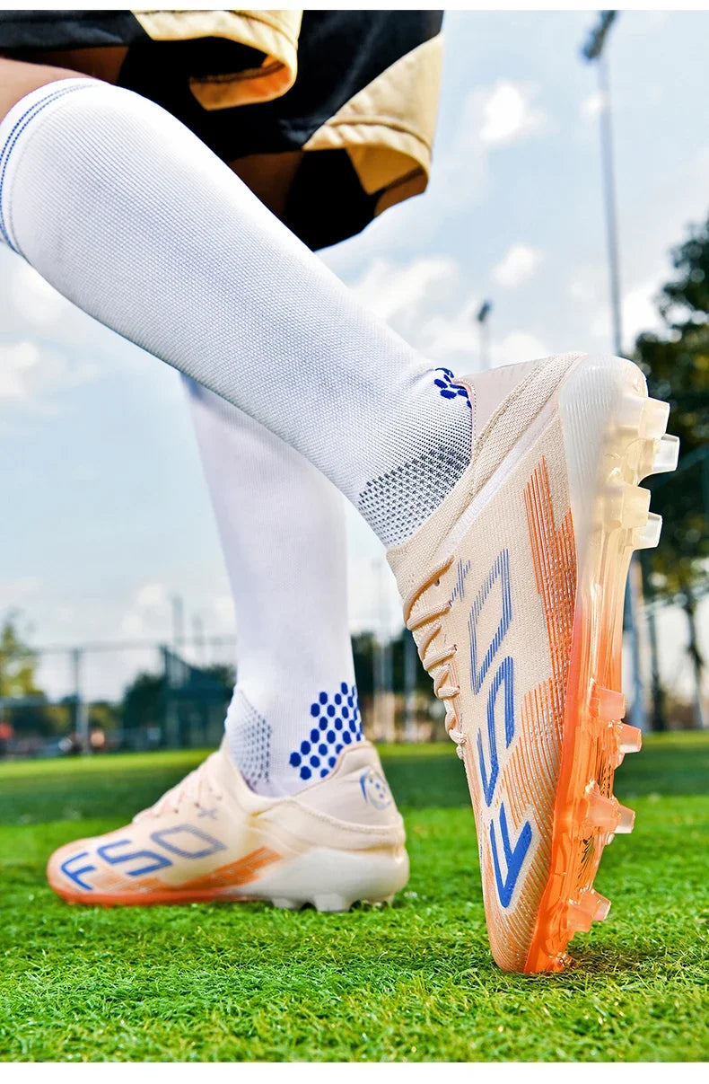 New Men Sneakers Match Grass Cleats High-quality Soccer Shoes Futsal Football Boots Non-Slip Indoor Hot-selling High-top Outdoor