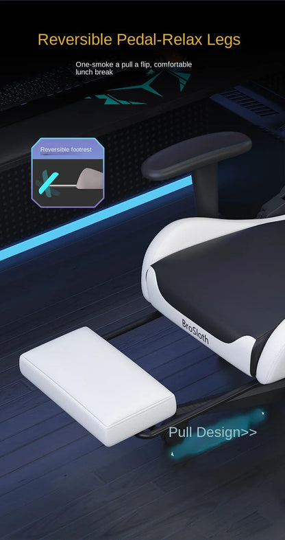 S8 Gaming Chair with 3D Armrests, Ergonomic Adjustable Backrest, Computer Office Chair, Leather Gamer Chair with Nylon Feet