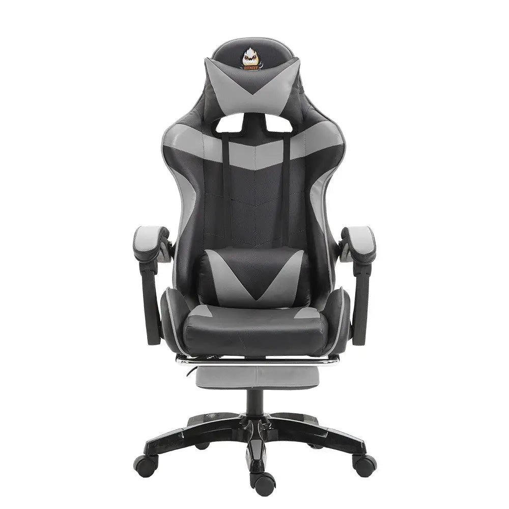 Ergonomic Gaming Chair with Lumbar Support, PU Leather Office Chair, Adjustable Height Computer Chair with Headrest, 360° Swivel