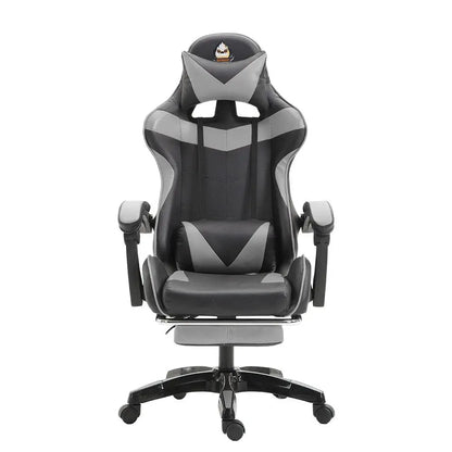 Ergonomic Gaming Chair with Lumbar Support, PU Leather Office Chair, Adjustable Height Computer Chair with Headrest, 360° Swivel
