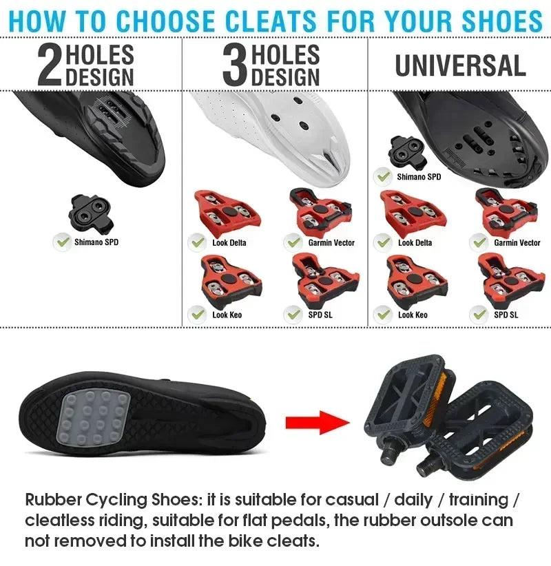 Professional New Sneakers Men Ultralight Double Buckles Cycling Shoes MTB Luminous Road Bike Shoes