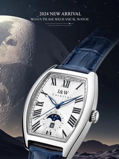 CARNIVAL I&W Mechanical Business Watches for Men Brand Luxury Automatic MIYOTA Movement Wristwatches Waterproof Man Reloj Hombre
