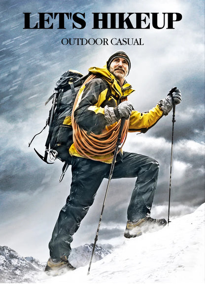 HIKEUP Celoroční pánské turistické boty pro outdoorové sporty z pravé kůže, odolné proti opotřebení, horolezecké boty s gumovou podrážkou, trekingové tenisky