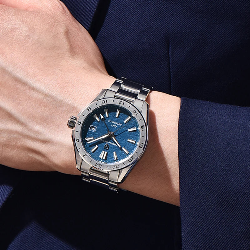 PAGANI DESIGN Novos relógios mecânicos GMT para homem, resistentes à água até 100 m, com vidro de safira, relógio automático para homem PD-1792 Relógio Masculino