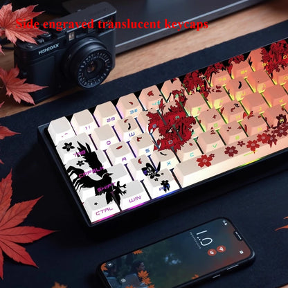Machima Keycap PBT Cherry Side Engraved Translucent Keyboard Keychain Compatible with MX Switch Gaming Mechanical Keyboard