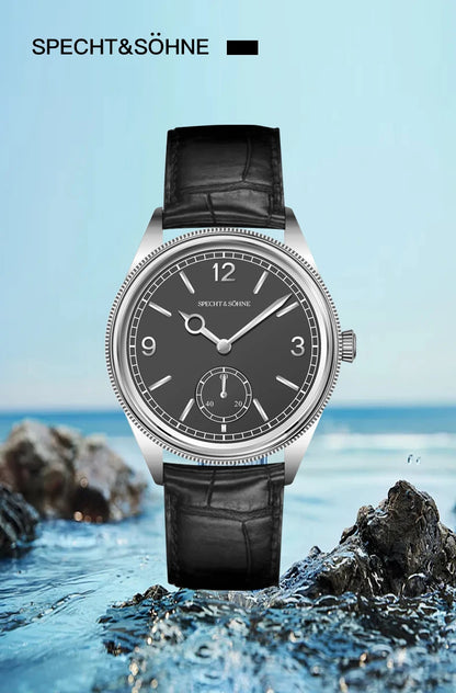 New Specht & Söhne 1908 Classic Men's Watches Mechanical Watch Genuine Leather Stainless Steel Business Wristwatch Waterproof