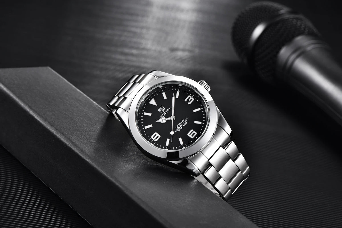 BENYAR 2025 New Men's Automatic Mechanical Watch Business Sports Luxury Men's Watches 50M Waterproof Clock Relogios Masculino