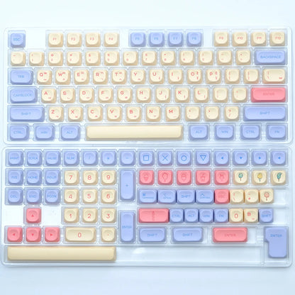 141 keys Marshmallow KOA Keycap PBT DYE Sublimation MOA Keycaps ISO 7U Japanese Korean Russian Key Caps For Mechanical Keyboard