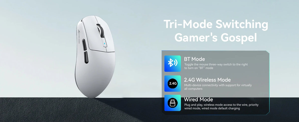 Attack Shark R6 Lightweight Wireless Gaming Mouse, PAW3950MAX Sensor, 8KHz Polling Rate, Tri-Mode Bluetooth Gaming Mouse for PC & Laptop