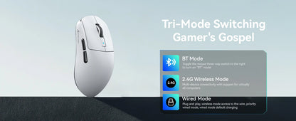 Attack Shark R6 Lightweight Wireless Gaming Mouse, PAW3950MAX Sensor, 8KHz Polling Rate, Tri-Mode Bluetooth Gaming Mouse for PC & Laptop