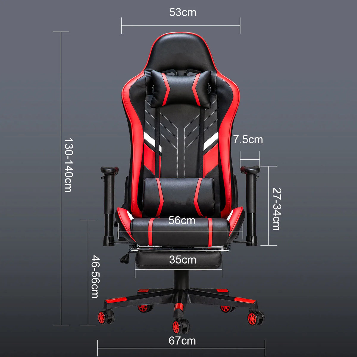 GC-RC03 Massage Gaming Chair Ergonomic Office Chair with Footrest, 7-Point Vibration Massage, Adjustable Height, Reclining Lumbar Support Seat