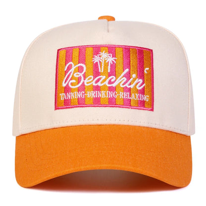 Unisex BEACHIN Letter Embroidery Baseball Caps Spring Autumn Outdoor Adjustable Casual Hats Sunscreen Hat Sports Cap