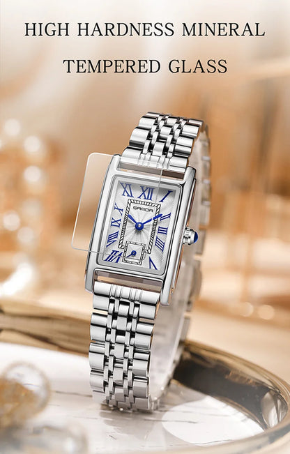 SANDA 1116 Women’s Elegant Quartz Watch  Rectangle Dial, Water Resistant & Business Design