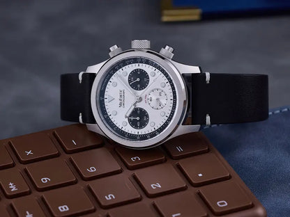 Milifortic 39MM Fashion Chronograph Watch Man R086 Retro C3Luminous Stainless Steel Waterproof 100M VK63 Quartz Watches For Man