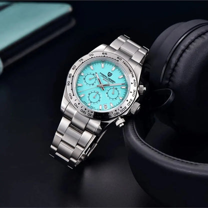 Pagani Design VK63 Fashion Men's Quartz Watch Luxury Sapphire Glass Timing Code Watch Stainless Steel Waterproof 10 Bar PD1727