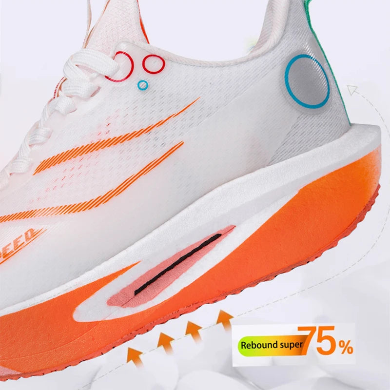 Men's Running Shoes Carbon Plate Professional Running Shoes Breathable Non-slip Cushioning Women's Casual Running Sports Shoes