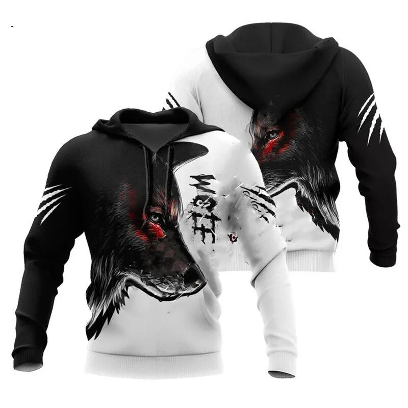 Fashion Autumn lion,wolf Hoodies White Tiger Skin 3D All Over Printed Mens Sweatshirt Unisex Zip Pullover Casual Jacket