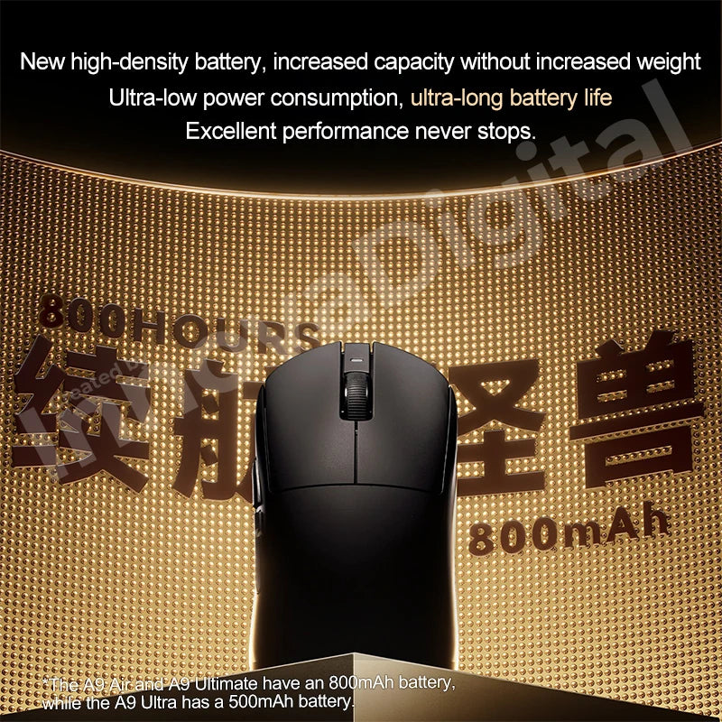 Ratón gaming inalámbrico ATK Dragonfly A9 Ultimate A9 Air PAW3950 ultraligero ergonómico para esports FPS CSGO A9 Ultra
