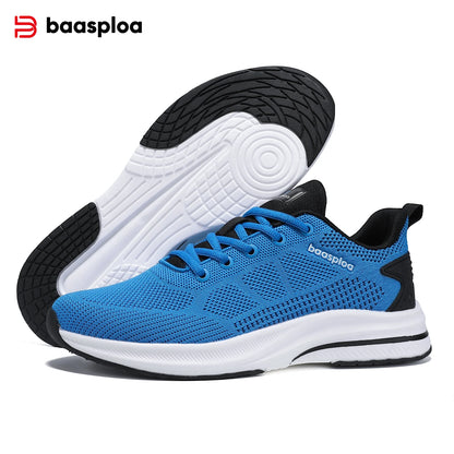 Baasploa Men Running Sneakers Brand Casual Lightweight Designer Mesh Jogging Shoes Male Breathable Lace-Up Sports Walking Shoes