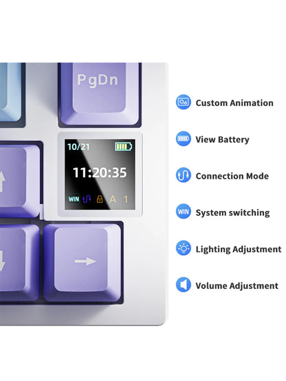 Ajazz AK820/AK820Pro Gaming Mechanical Keyboard Bluetooth 5.1/Wireless/wired  Custom Keyboard With Heat Exchange Sealed Button
