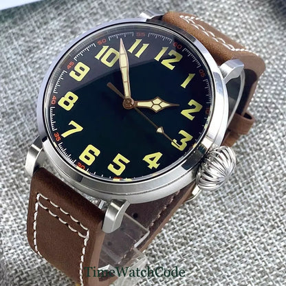 Relógio automático de mergulho para homem Tandorio 47 mm NH35 CUSN8, caixa em bronze maciço ou aço 316L, 10 ATM, cristal de safira, mostrador preto