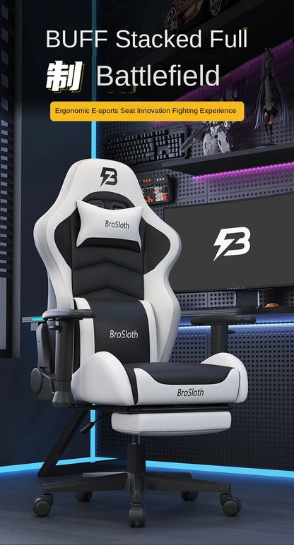 S8 Gaming Chair with 3D Armrests, Ergonomic Adjustable Backrest, Computer Office Chair, Leather Gamer Chair with Nylon Feet