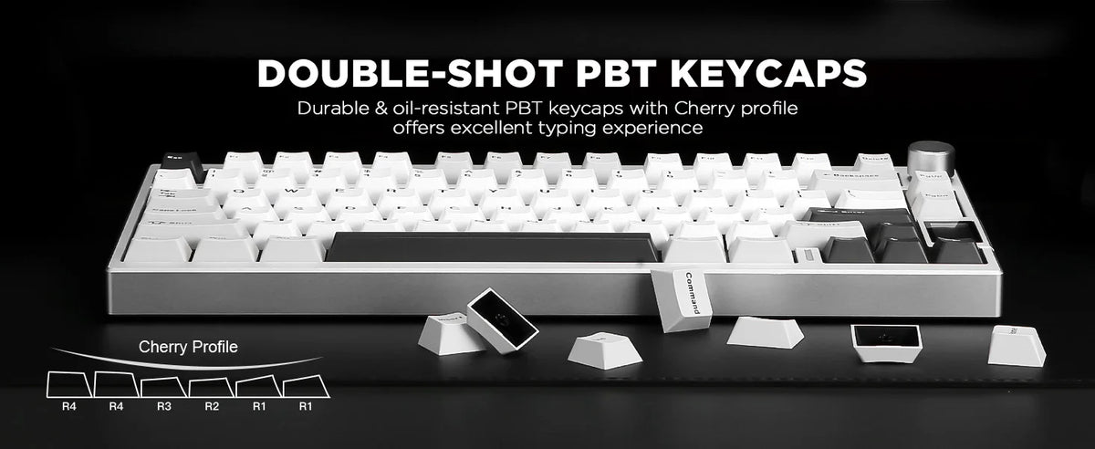 YUNZII AL80 Silver Wireless Mechanical Keyboard, Full Aluminum CNC Custom QMK/VIA Gaming Keyboard, LCD Display Hot Swap Keyboard