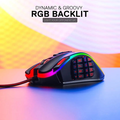 Redragon M990 MMO Gaming Mouse, 32000 DPI Wired RGB Gaming Mouse with 23 Programmable Buttons, High Precision MMO Gaming Mouse for PC