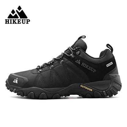 HIKEUP Celoroční pánské turistické boty pro outdoorové sporty z pravé kůže, odolné proti opotřebení, horolezecké boty s gumovou podrážkou, trekingové tenisky