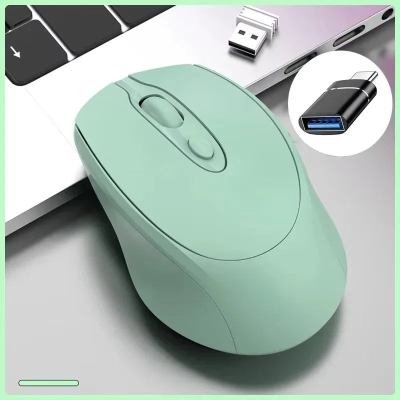 Mouse wireless compatibile Bluetooth 2.4G ricaricabile, mouse wireless per computer USB silenzioso da gaming per PC, laptop, Macbook e tablet