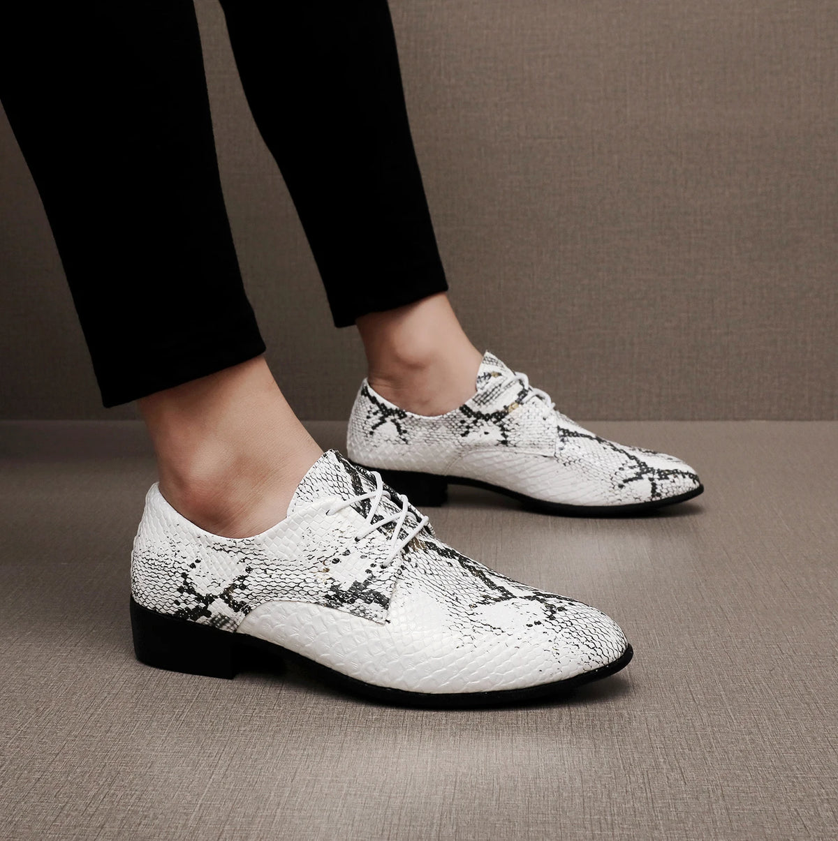 PU Leather Men's Oxford Shoes Street Style Casual Shoes Lightweight Sneakers Outdoor Male Walking Shoes Formal Dress Footwear