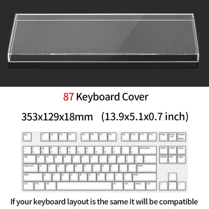 Acrylic Keyboard Clear Protector Case for Mechanical Keyboard, Transparent Keyboard Dust Cover for 60/61/64/96/98/104/108 Key Keyboards & Mouse