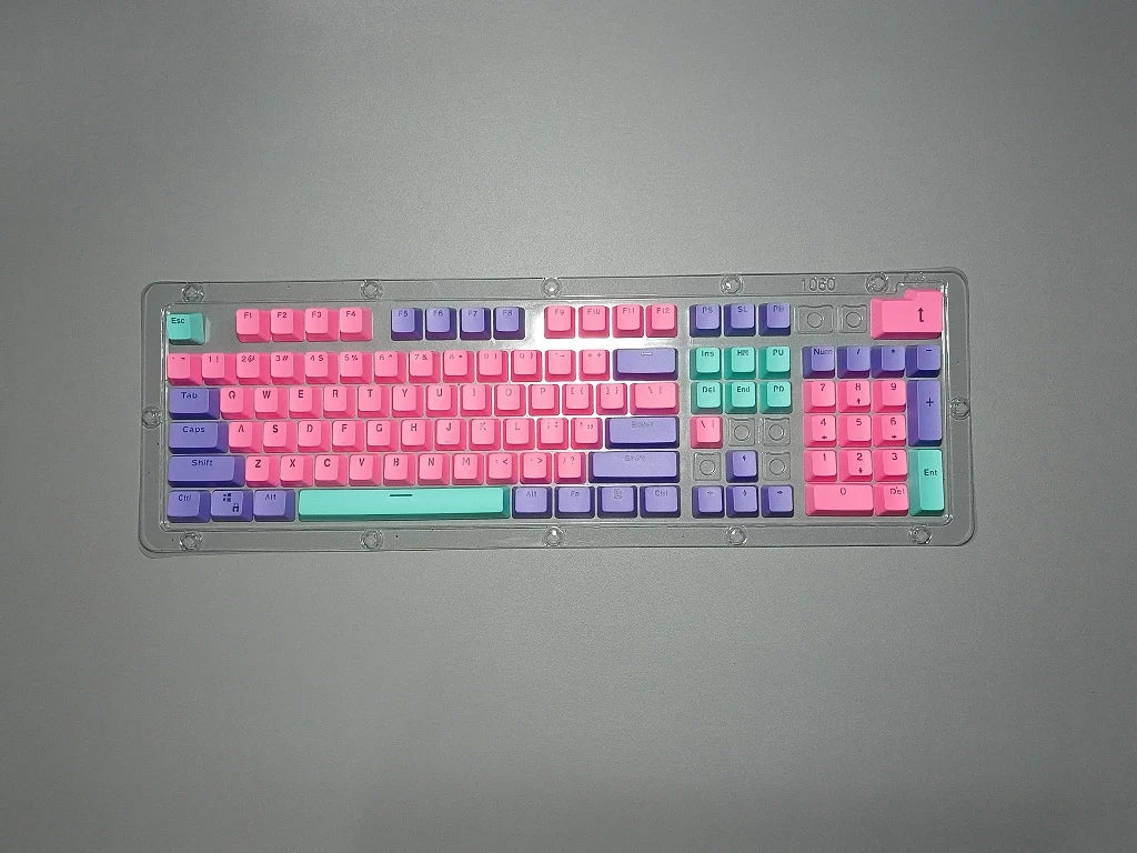 Good Pbt Oem Keycaps 61/87/104keys Custom RGB Player Backlit Double Shot Keycaps Gaming Accessories Ergonomic Teclado Pink/Black