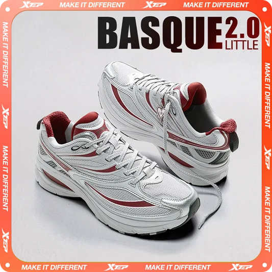 Xtep Little Basque 2 Casual Shoes for Men 2025 Summer Vintage Breathable Comfortable Non-Slip Durable Sneakers 875219320017