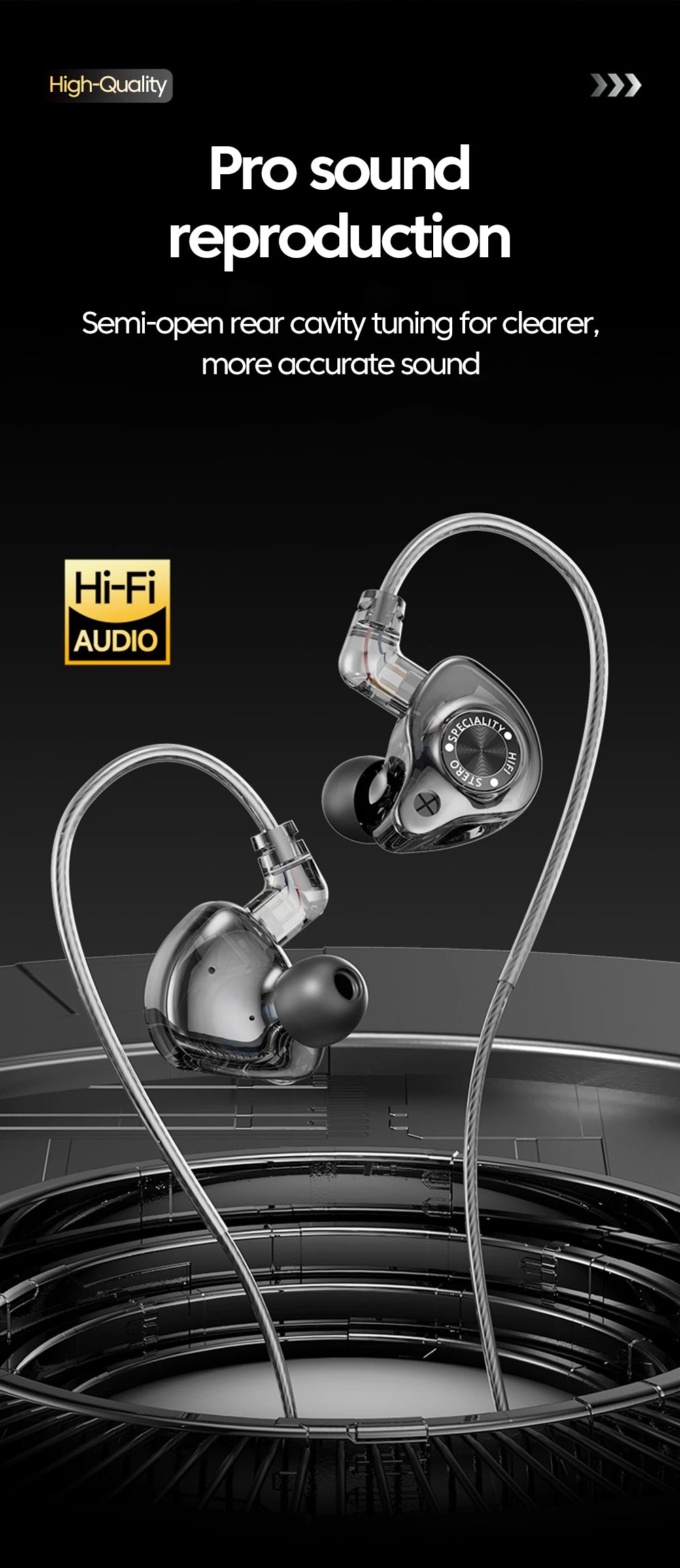 Auscultadores intra-auriculares 15D Super Bass originais com microfone – Auscultadores com fio para jogos com conector Type-C e AUX de 3,5 mm, auscultadores Hi-Fi com cancelamento de ruído e graves profundos para iPhone e Android