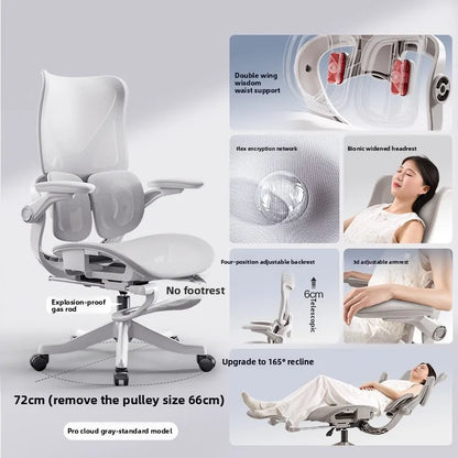 Ergonomic Office Chair with Floating Wing Lumbar Support, Adjustable Height Mesh Computer Chair, Swivel Rolling Office Chair for Home, Gaming & Office