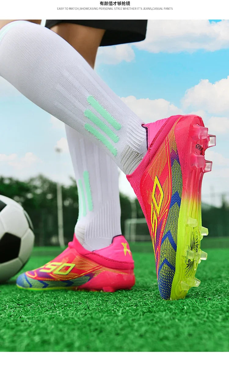 Men Soccer Shoes Cleats FG/TF Professional Original Women Football Boots Society Grass Indoor Training Unisex Non Slip Sneakers