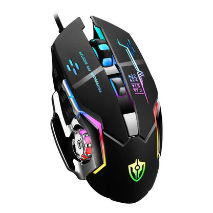 Mouse RGB dual-mode cablato e wireless 2.4G, mouse gaming ricaricabile silenzioso, mouse regolabile 3600 DPI per laptop