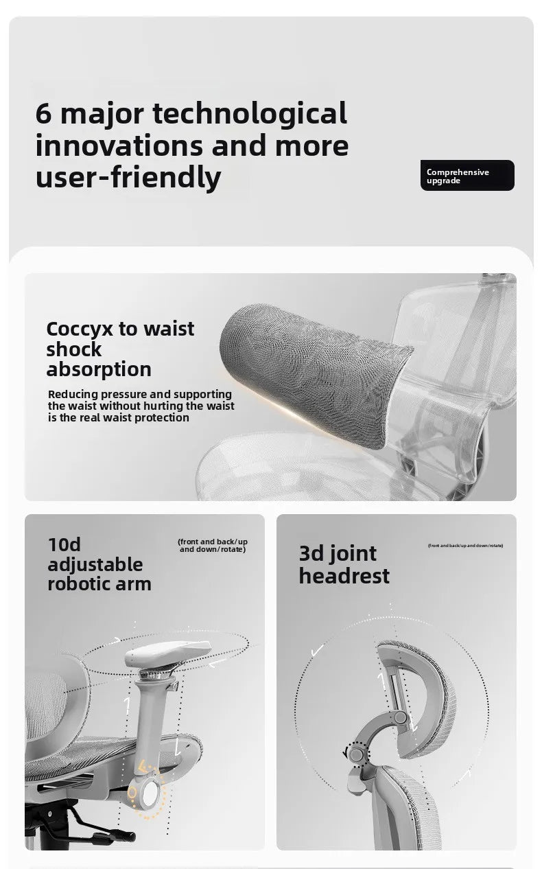 Ergonomic Office Chair with 10D Armrest, Adjustable Height Gaming Chair, Minimalist Computer Chair with Lumbar Support for Study & Work