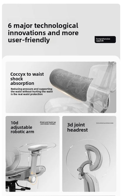 Ergonomic Office Chair with 10D Armrest, Adjustable Height Gaming Chair, Minimalist Computer Chair with Lumbar Support for Study & Work