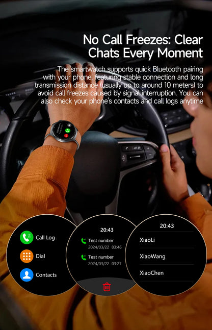 2026 AI Health Smartwatch ECG + PPG, Blood Pressure, Uric Acid & Body Fat Monitoring, AMOLED Display & Bluetooth Calling