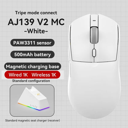 Ratón inalámbrico AJAZZ AJ139Pro/AJ139V2MC con chipset PMW3395/PAW3311, 12000-26000Dpi, ratón gaming profesional